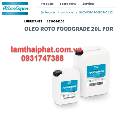 1630054200 Dầu ROTO SYNTHETIC FLUID FOODGRADE Atlas Copco