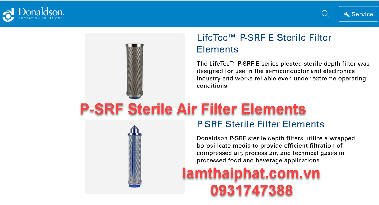 Lọc Vi sinh Donaldson P_SRF