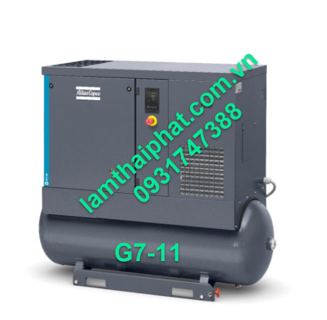 máy nén khí trục vít G7 tích hợp bình chứa, máy sấy khí