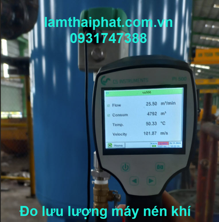 Lắp đặt thiết bị đo lưu lượng máy nén khí Kobleo AV100